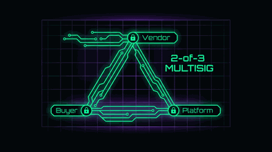 Multi-signature escrow system diagram for darknet marketplace security