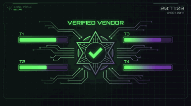 Vendor verification and trust scoring system visualization